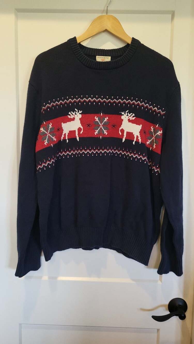 Vintage Dockers Reindeer & Snowflake Fair Isle Christmas Sweater XXL